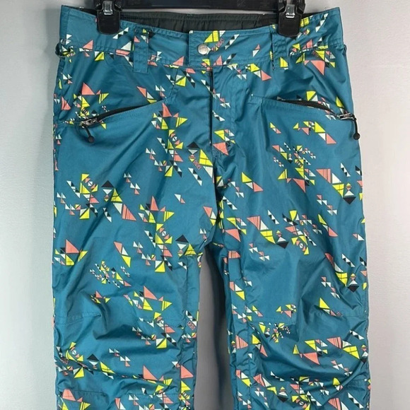 BETTY RIDES Mosiac Print Rocker Snowboard Ski Pant Teal Green 10K Waterproof S - Picture 2 of 16
